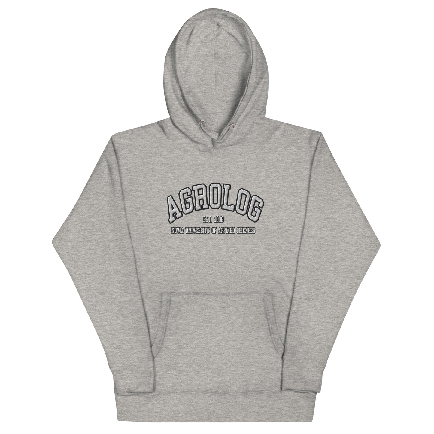 Broderad Agrolog Vitt Tryck Premium Hoodie