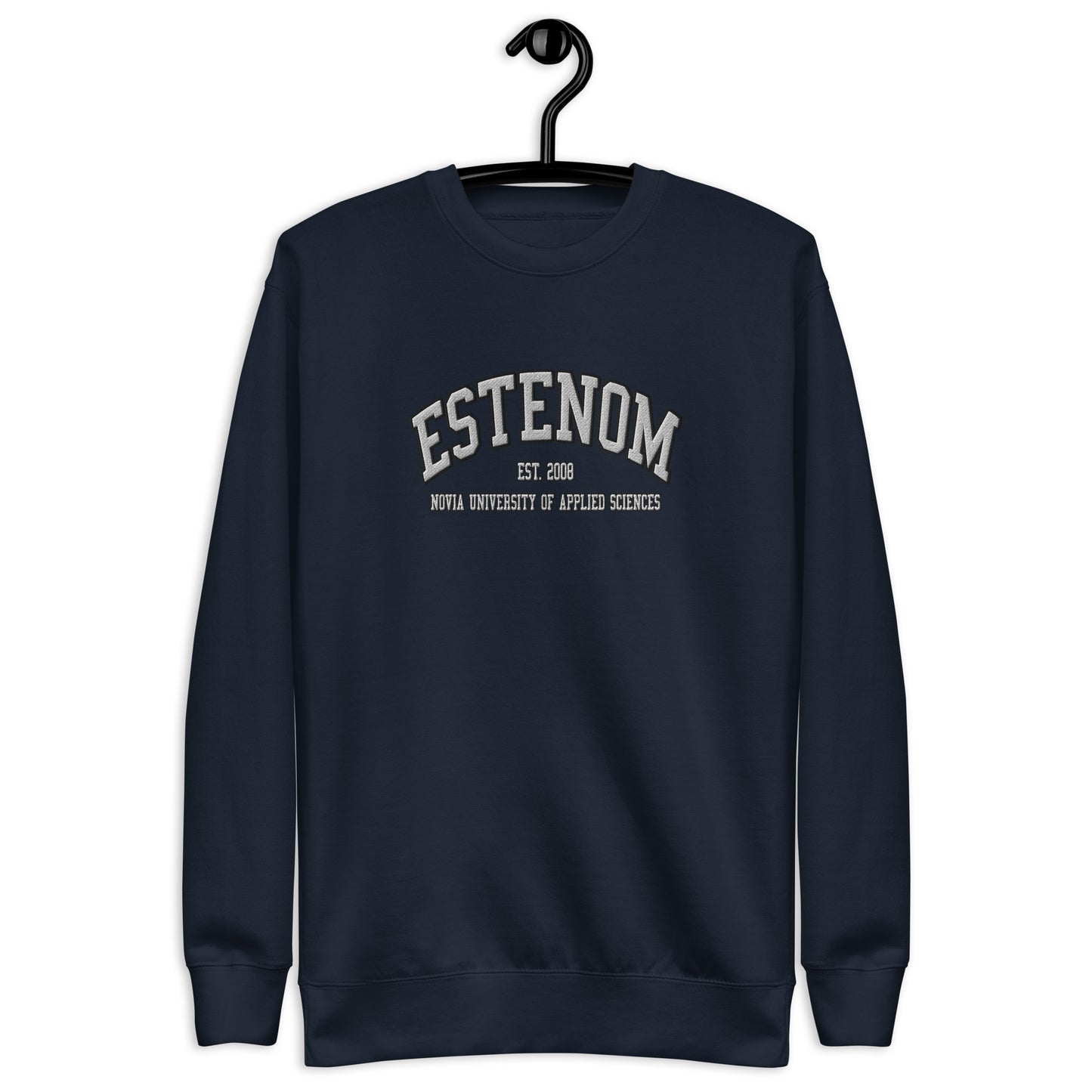 Broderad Estenom Vitt Tryck Premium Sweatshirt
