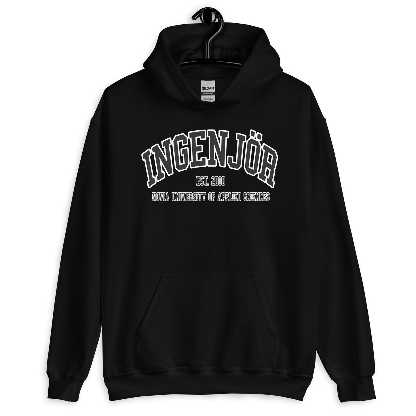 Ingenjör Hoodie Svart Tryck