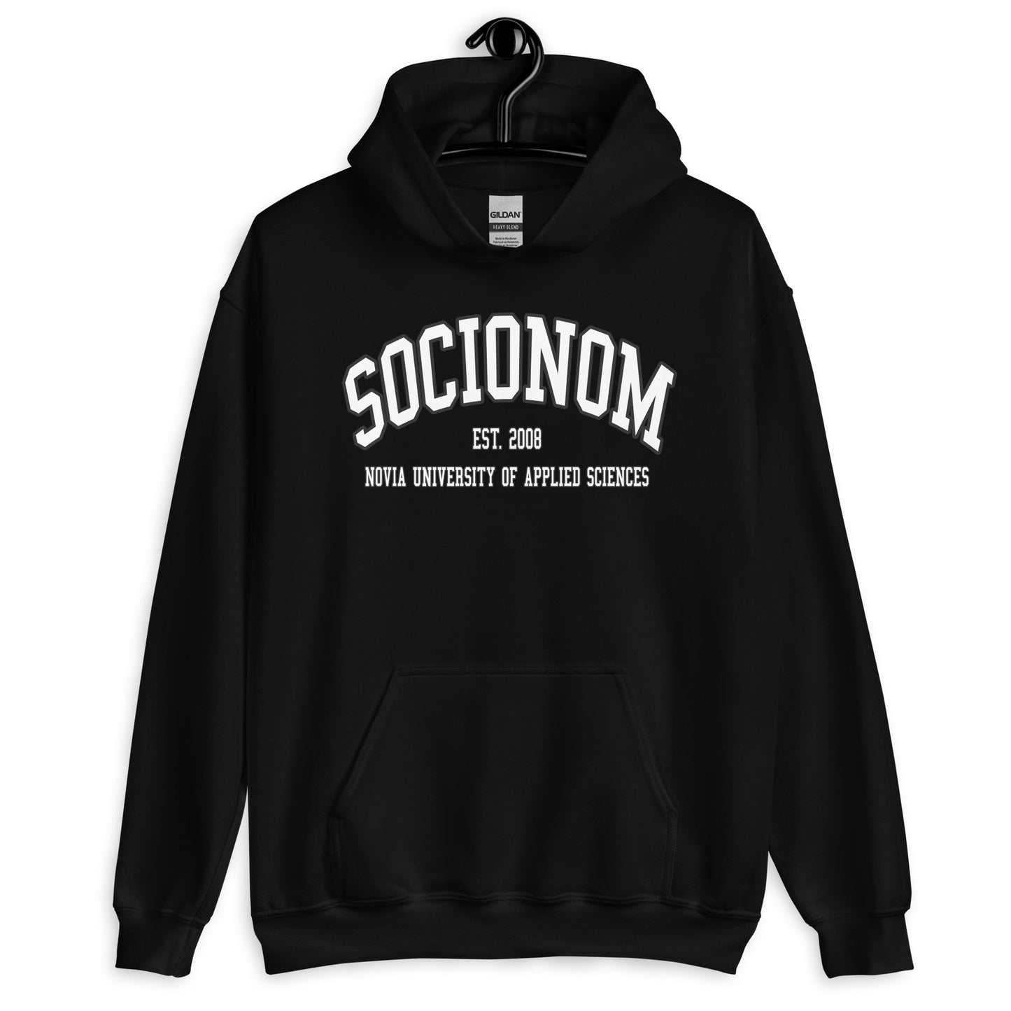 Socionom Hoodie Vitt Tryck