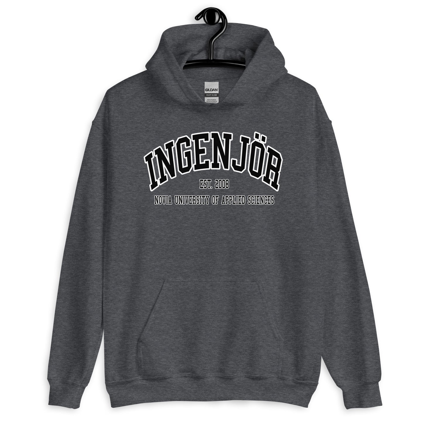 Ingenjör Hoodie Svart Tryck