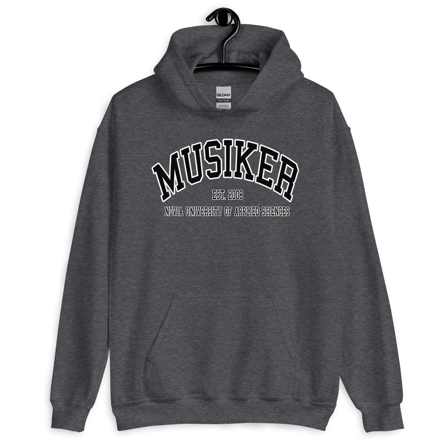 Musiker Hoodie Svart Tryck