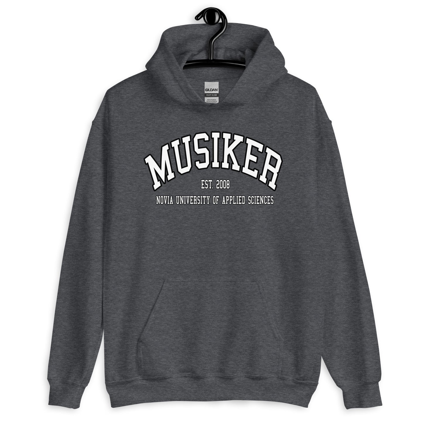 Musiker Hoodie Vitt Tryck