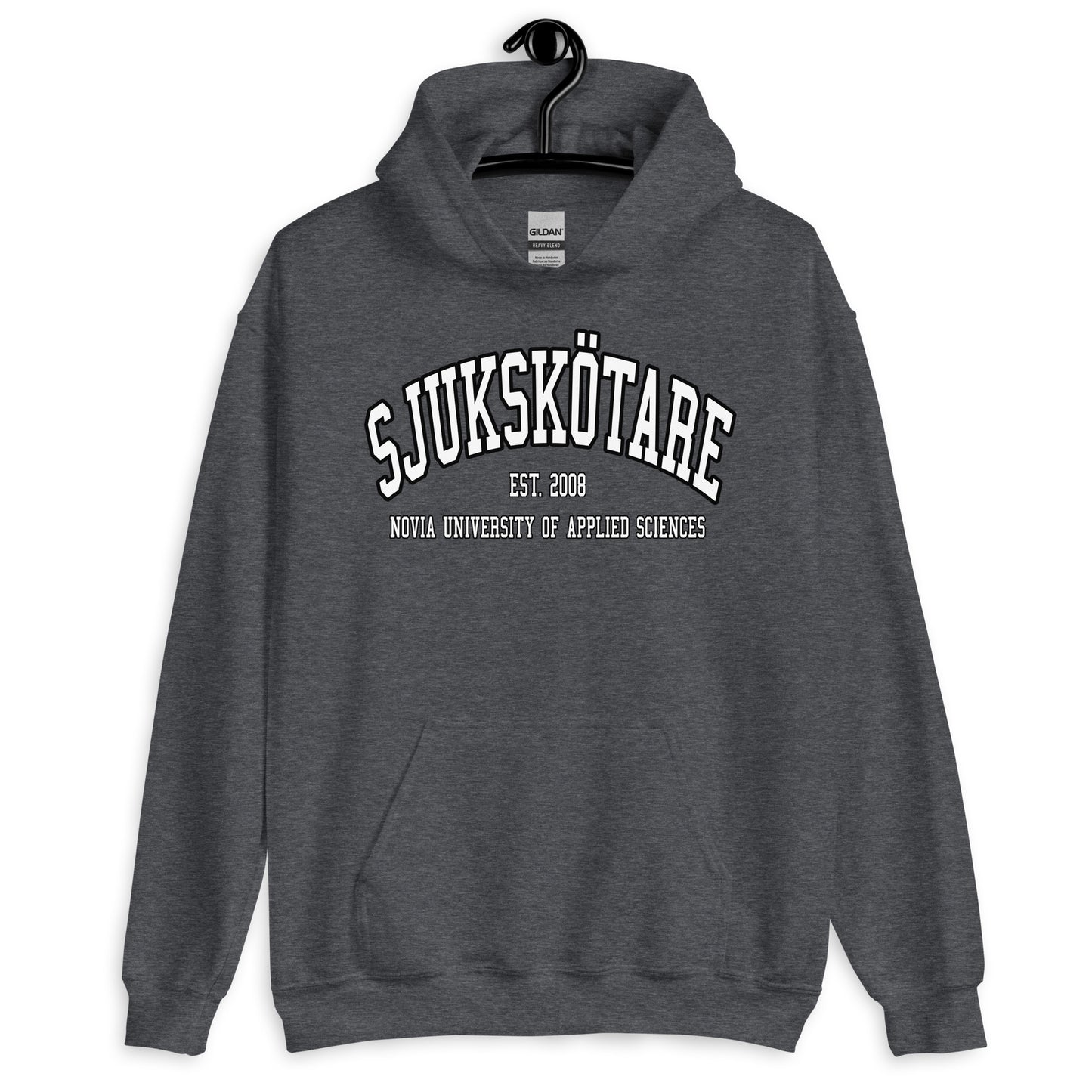 Sjukskötare Hoodie Vitt Tryck