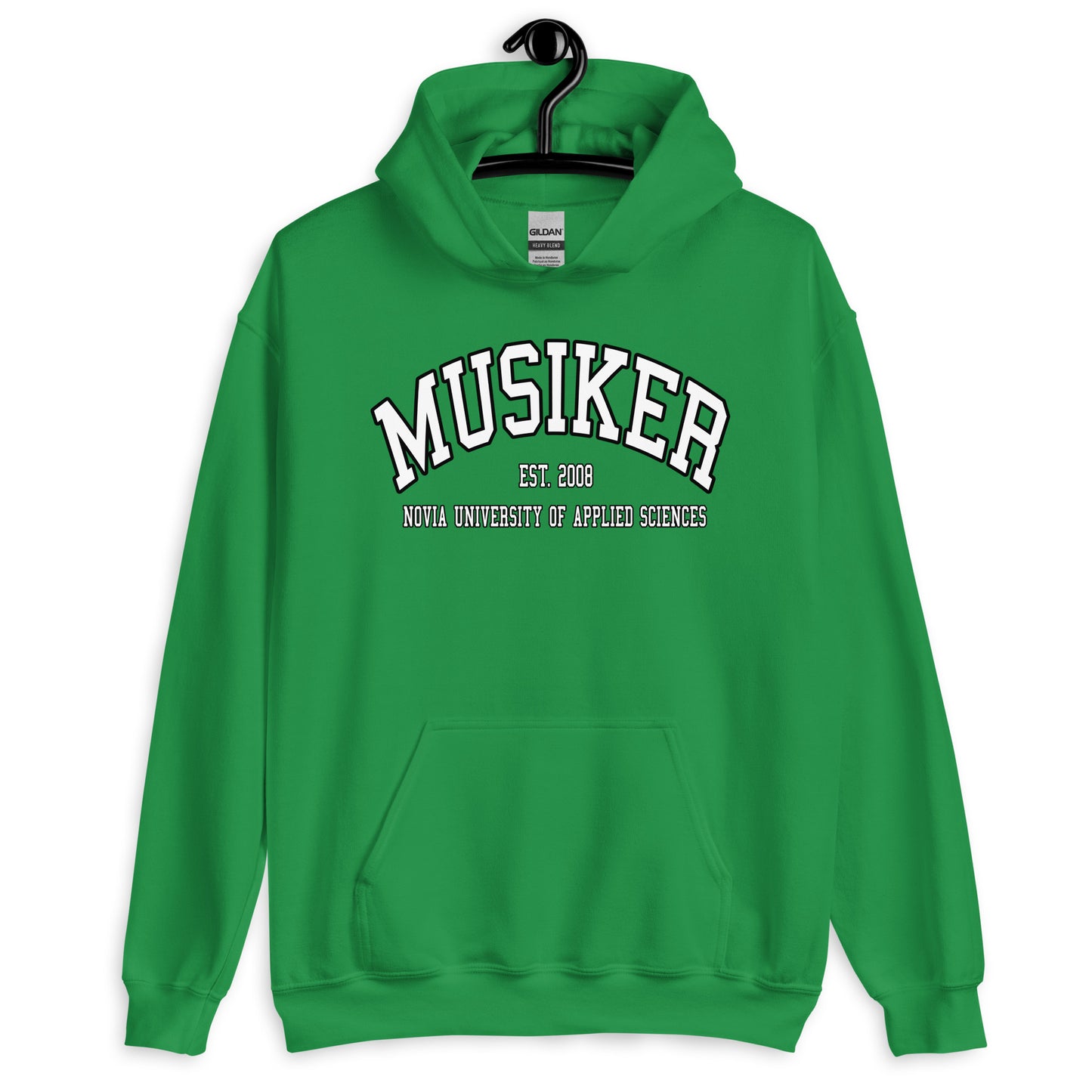 Musiker Hoodie Vitt Tryck