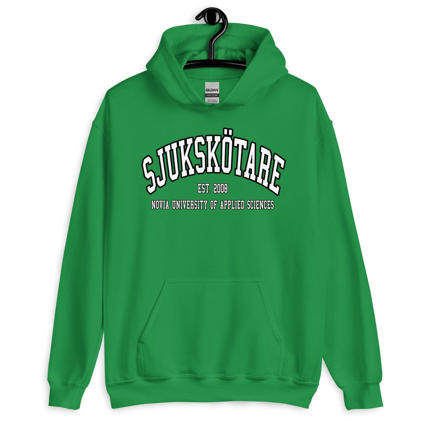 Sjukskötare Hoodie Vitt Tryck