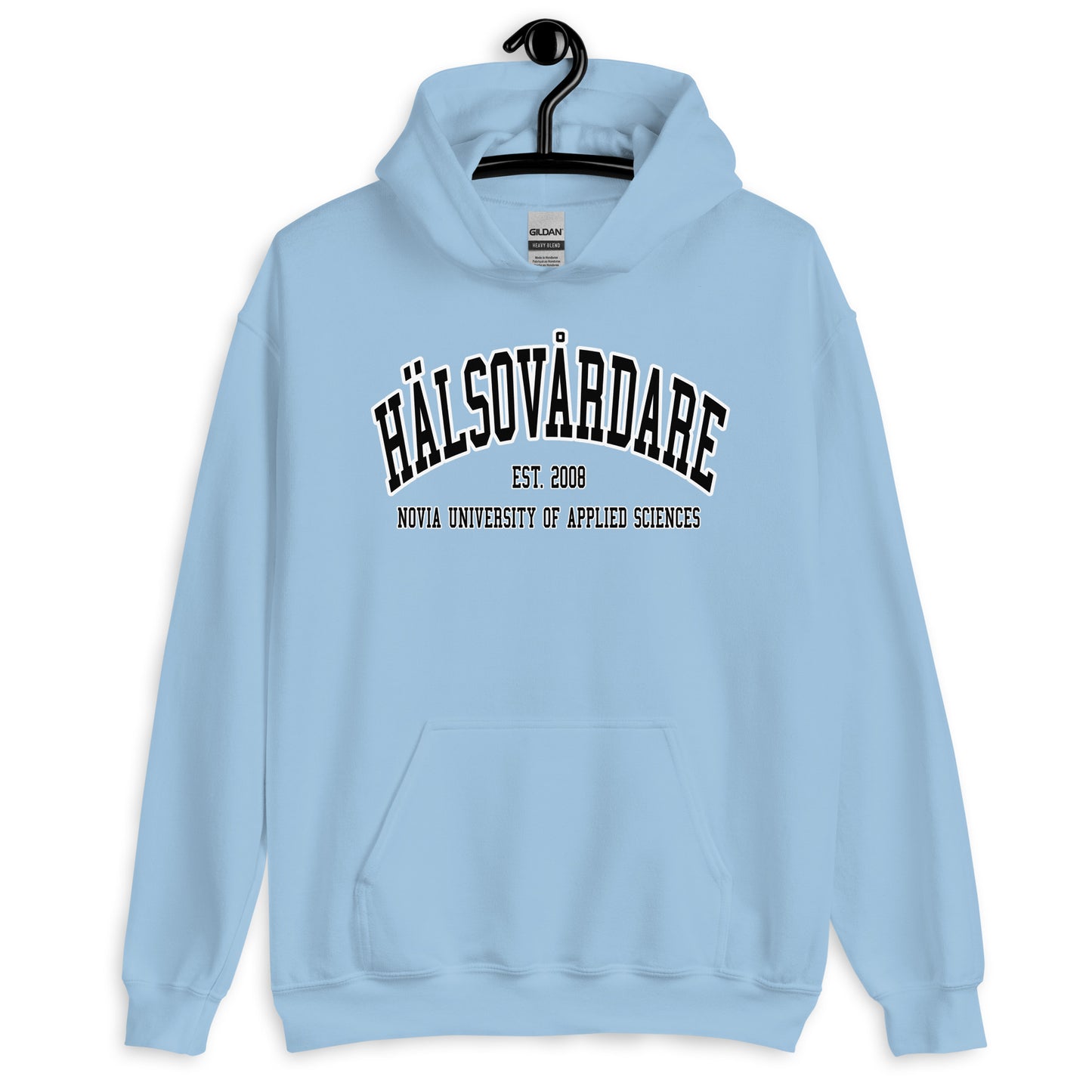 Hälsovårdare Hoodie Svart Tryck