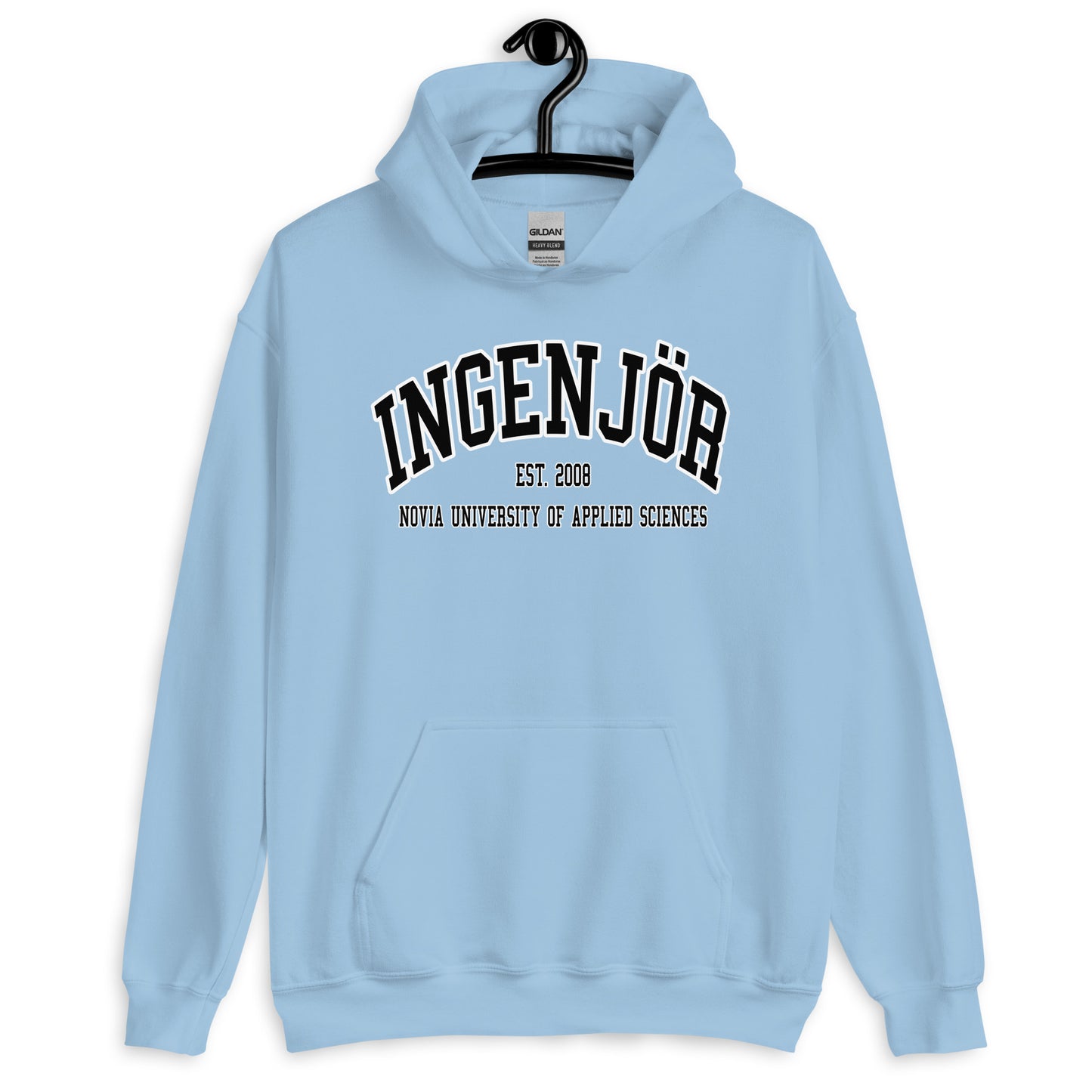 Ingenjör Hoodie Svart Tryck