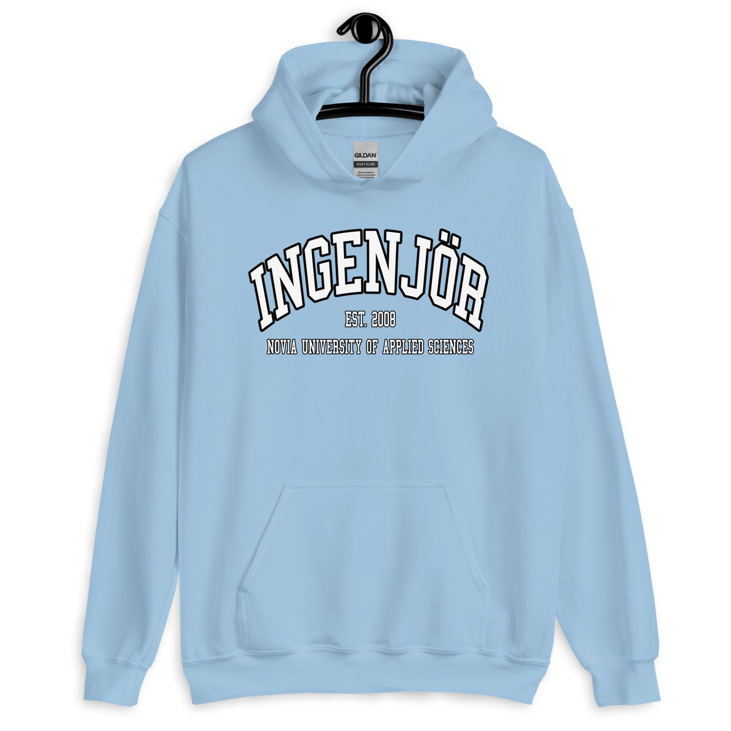 Ingenjör Hoodie Vitt Tryck