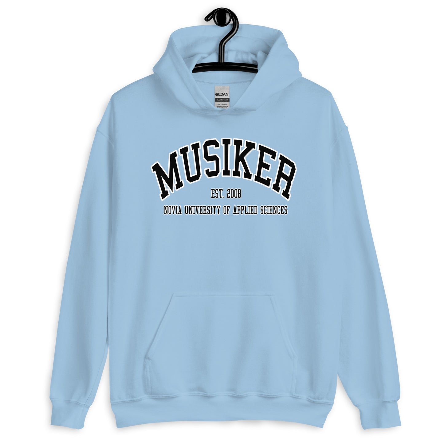 Musiker Hoodie Svart Tryck