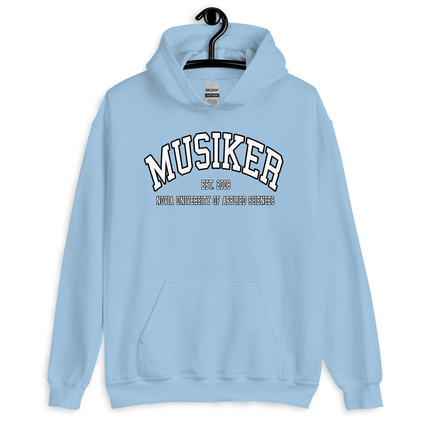 Musiker Hoodie Vitt Tryck