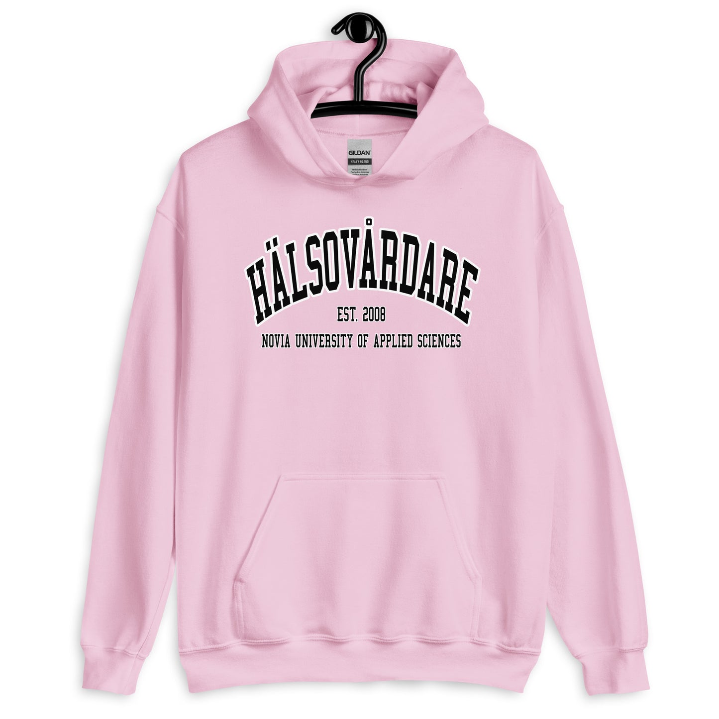 Hälsovårdare Hoodie Svart Tryck