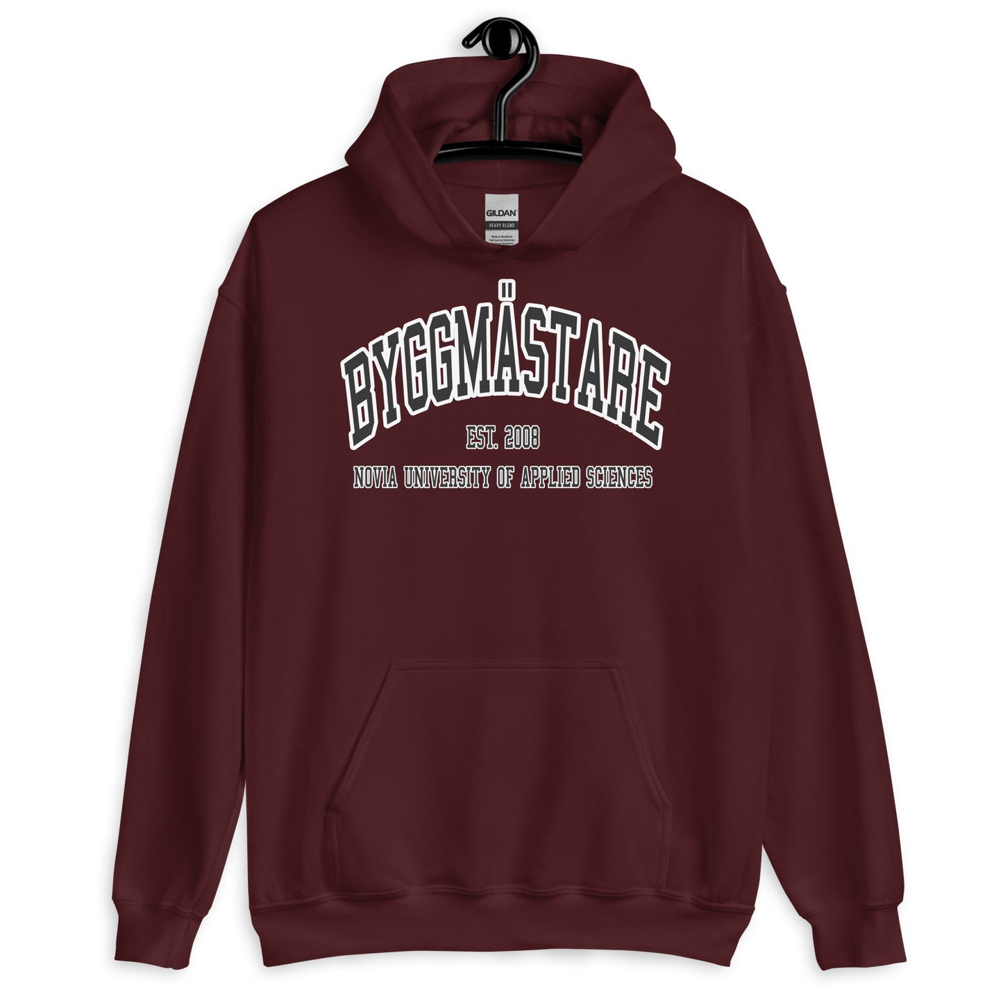 Byggmästare Hoodie Svart Tryck