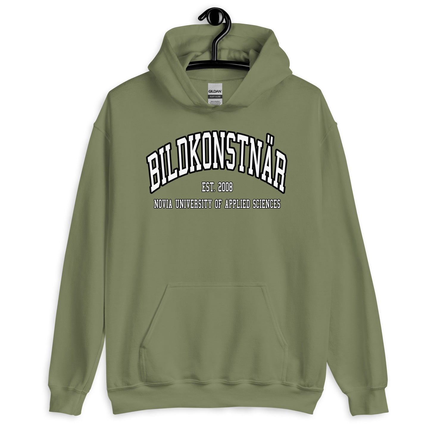 Bildkonstnär Hoodie Vitt Tryck