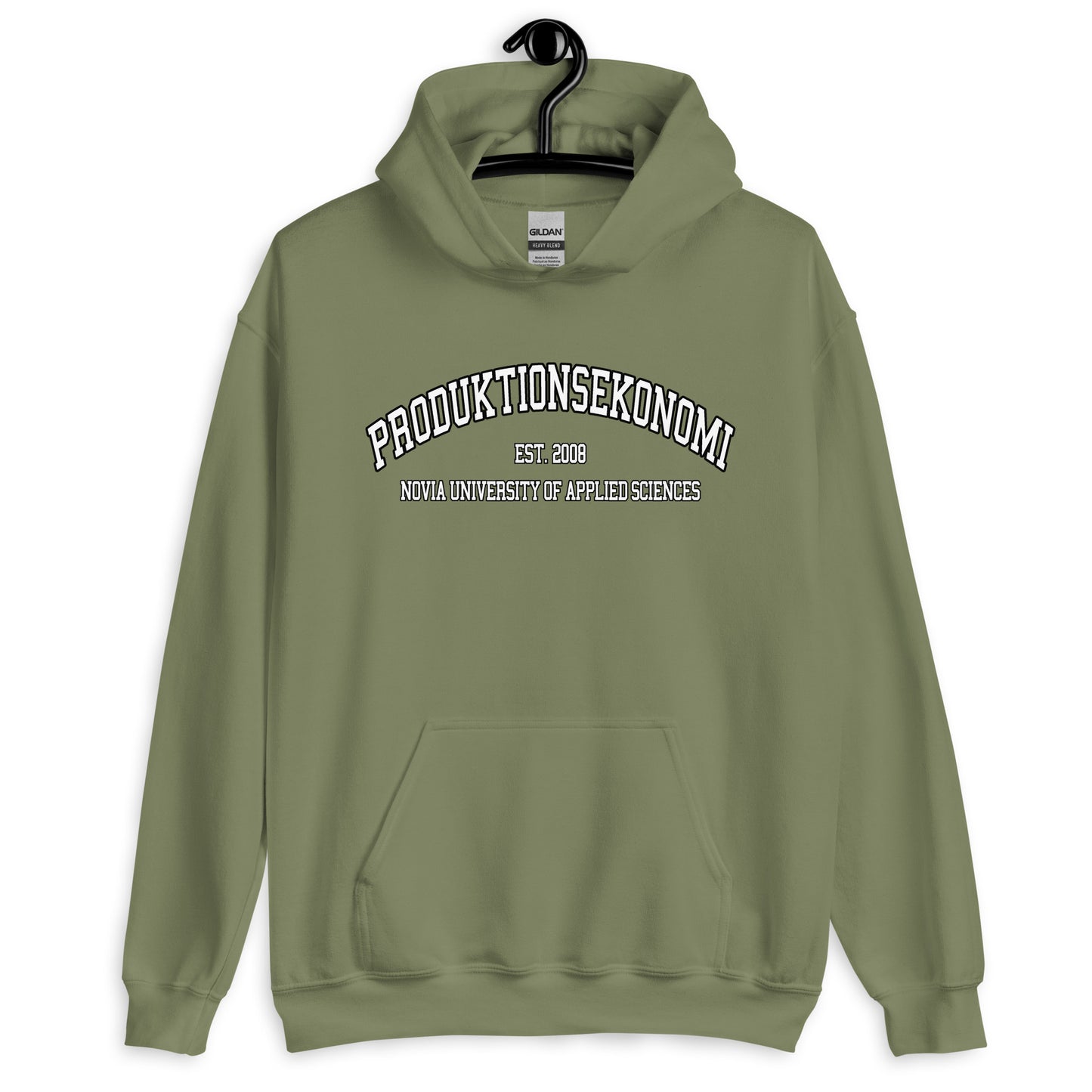 Produktionsekonomi Hoodie Vitt Tryck