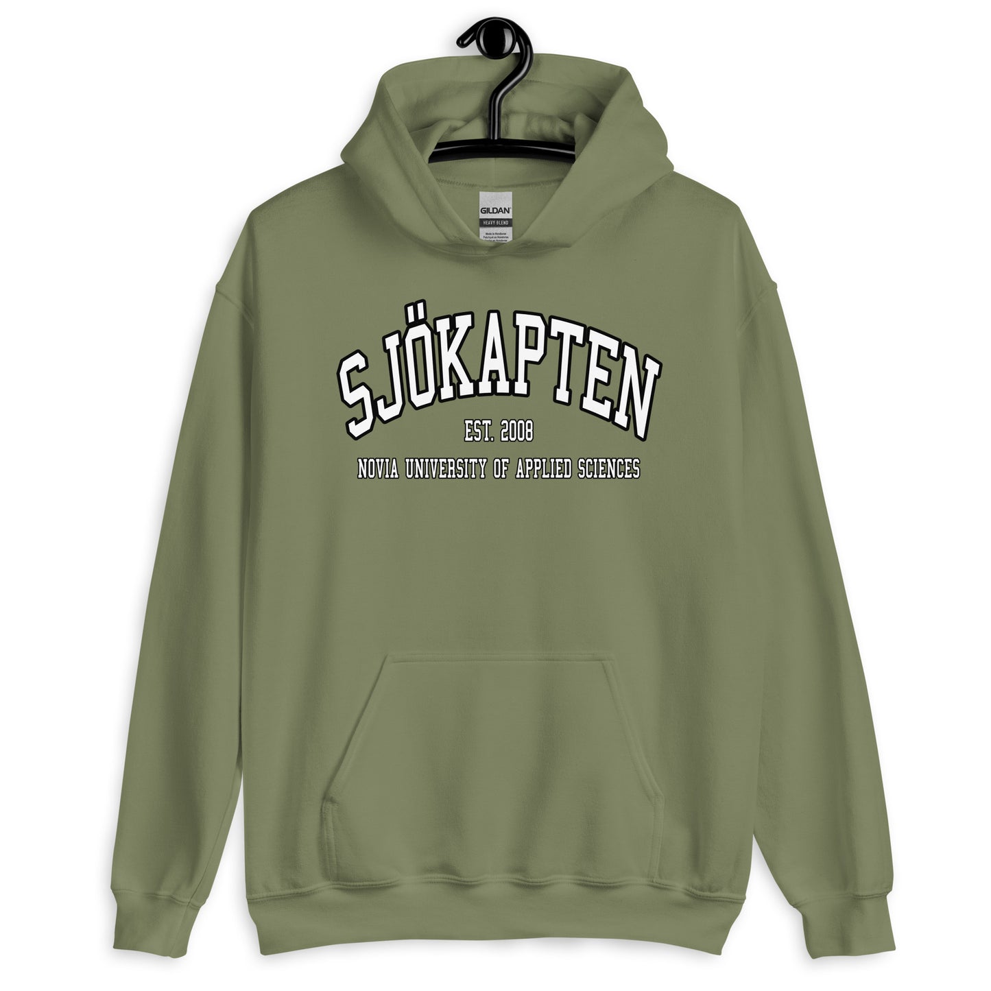 Sjökapten Hoodie Vitt Tryck