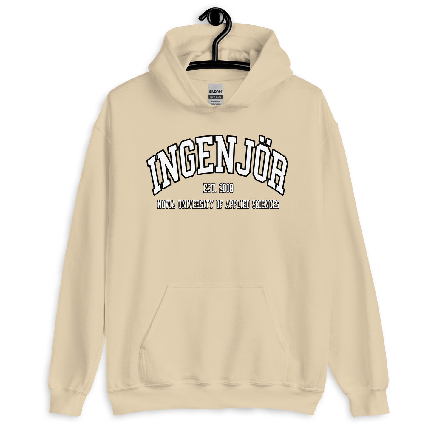 Ingenjör Hoodie Vitt Tryck