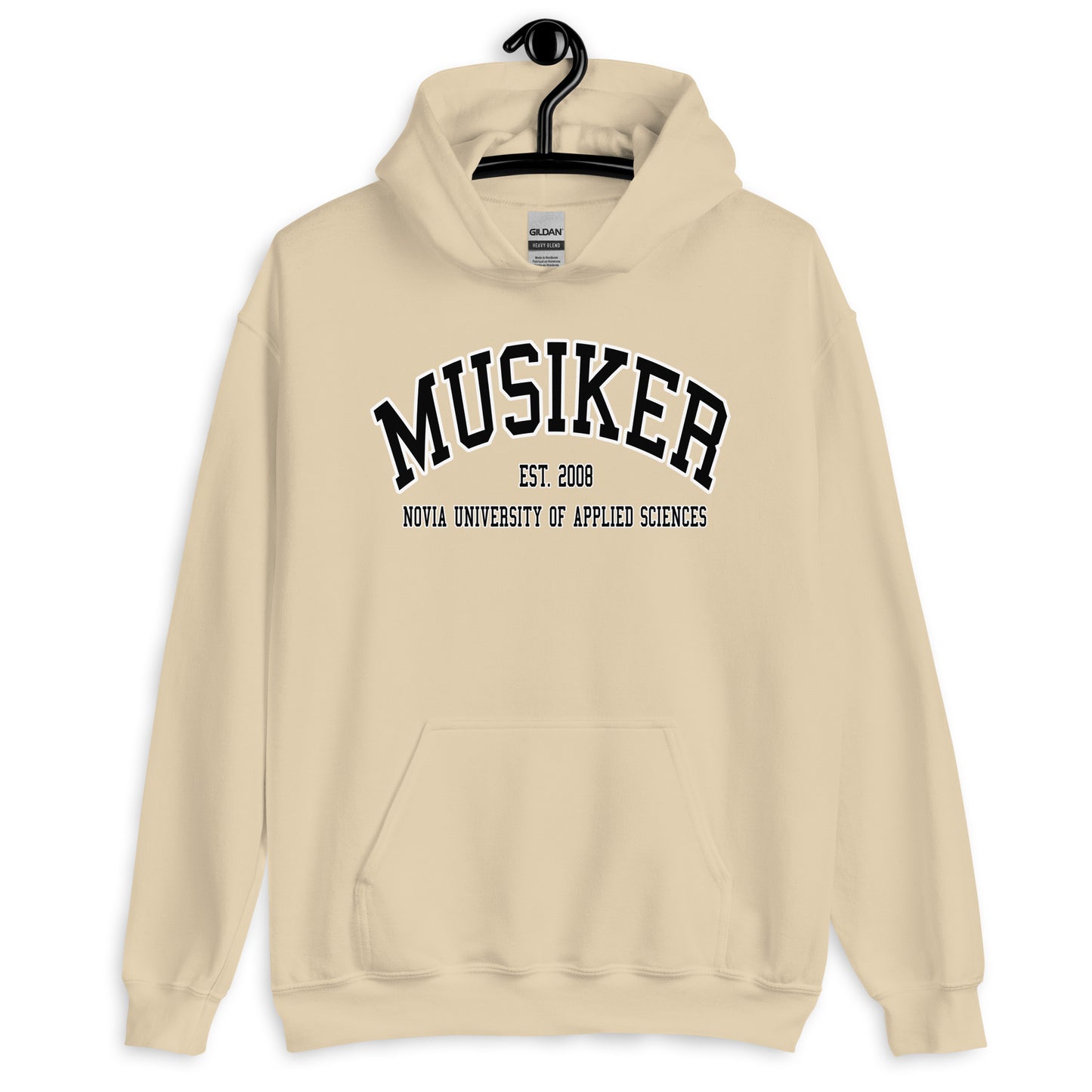 Musiker Hoodie Svart Tryck