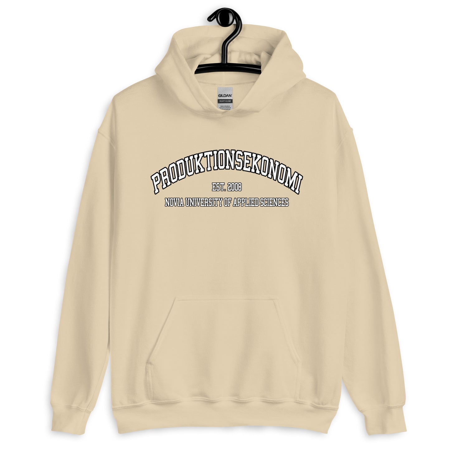 Produktionsekonomi Hoodie Vitt Tryck