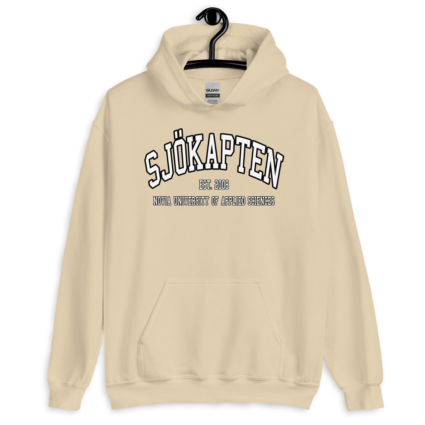 Sjökapten Hoodie Vitt Tryck