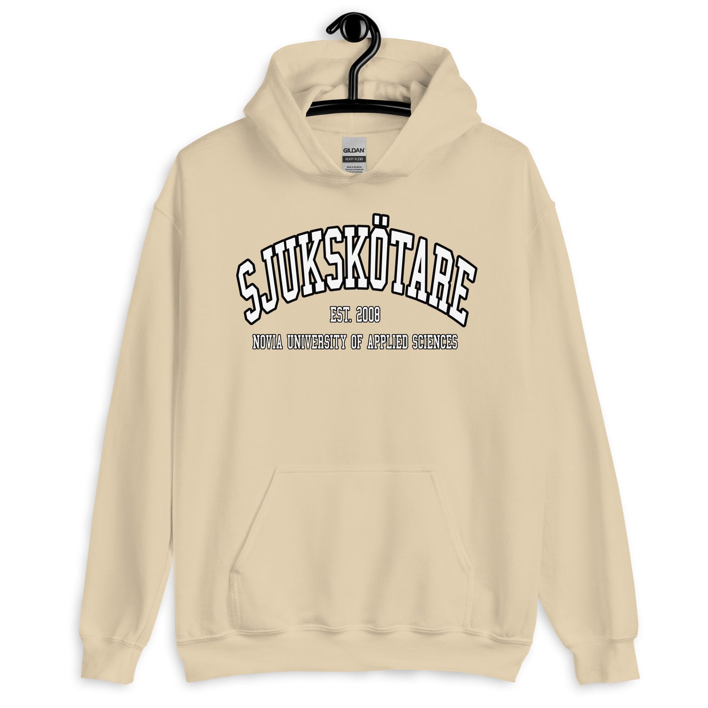 Sjukskötare Hoodie Vitt Tryck