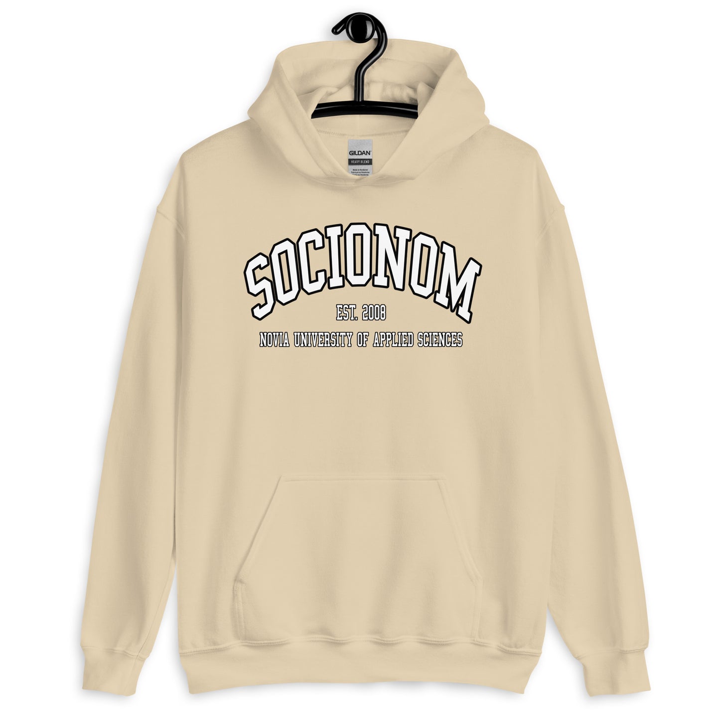 Socionom Hoodie Vitt Tryck