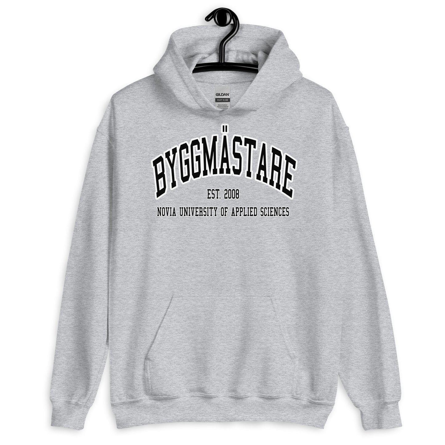 Byggmästare Hoodie Svart Tryck