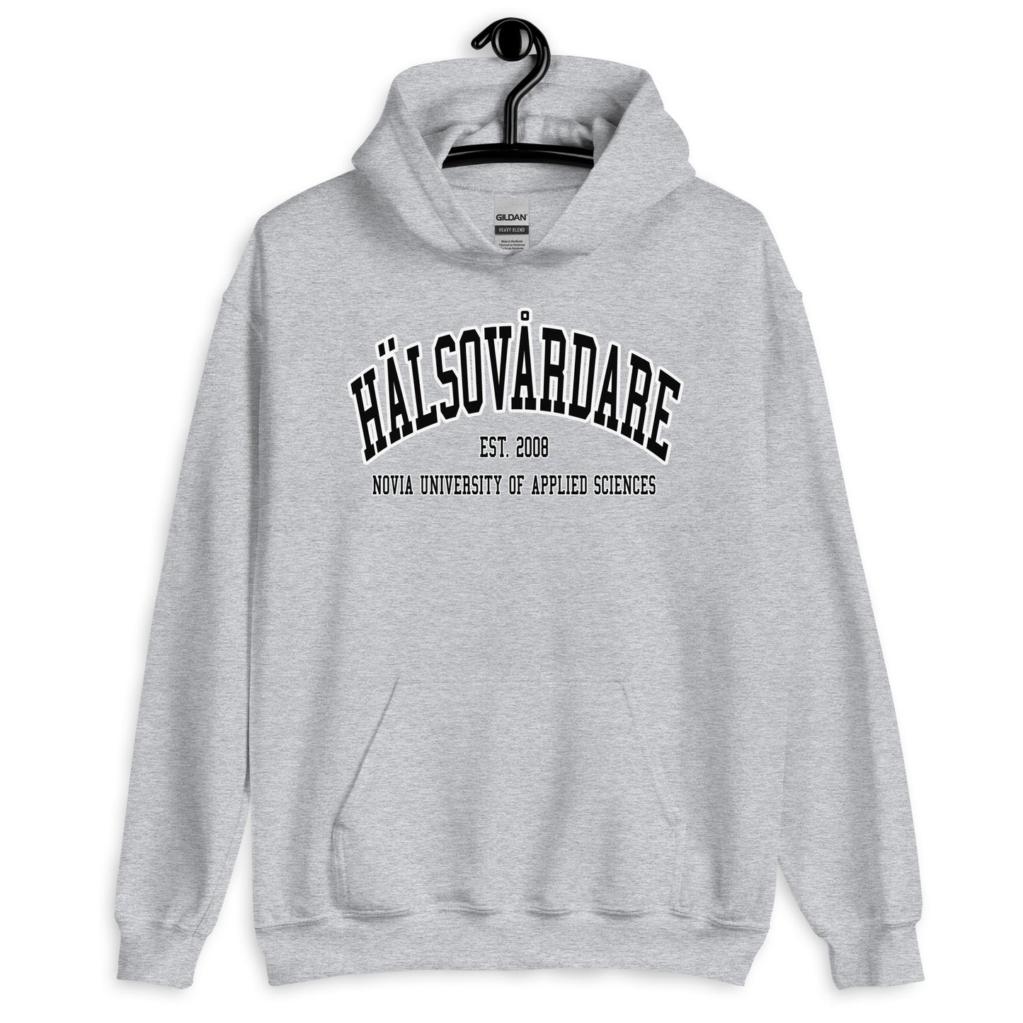 Hälsovårdare Hoodie Svart Tryck