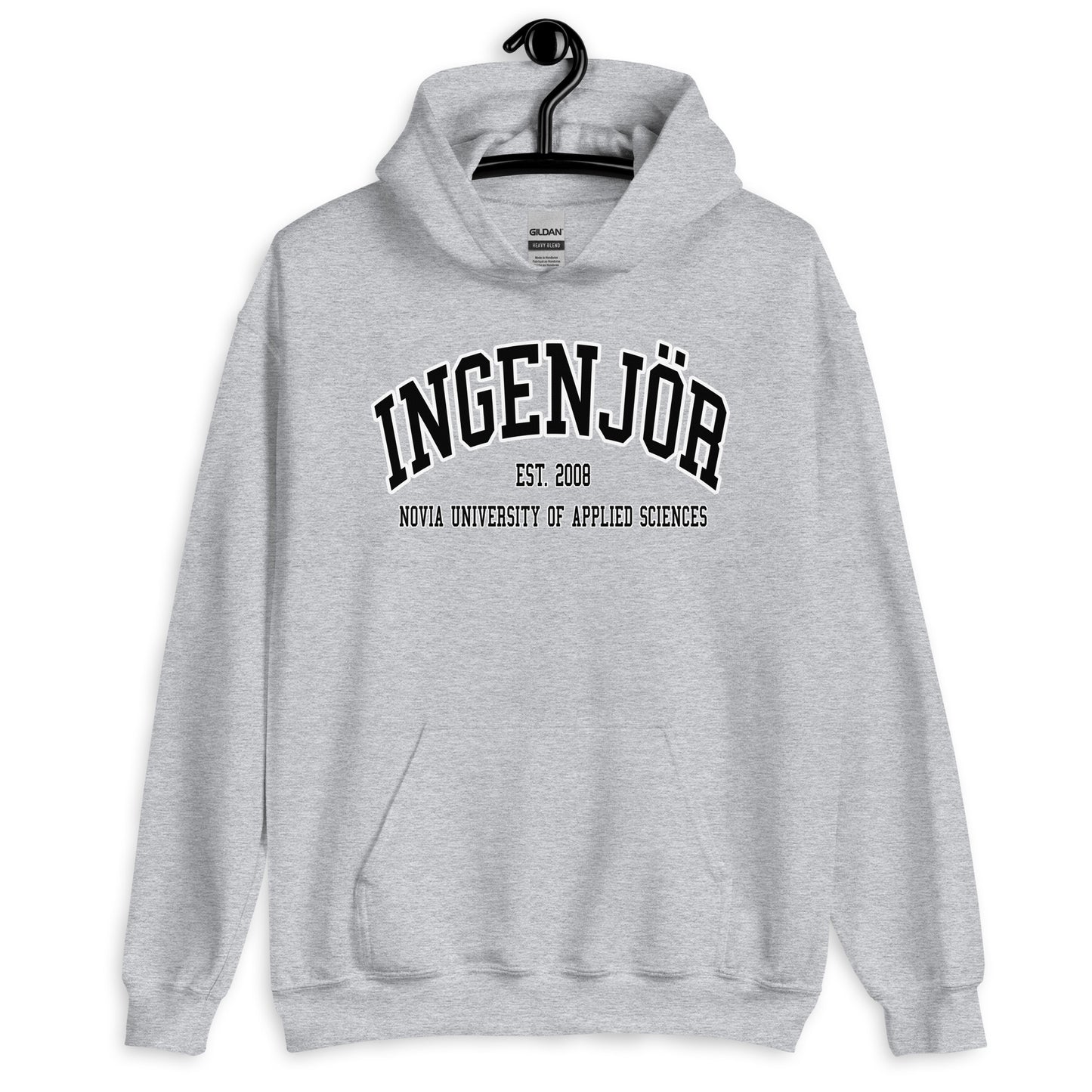 Ingenjör Hoodie Svart Tryck