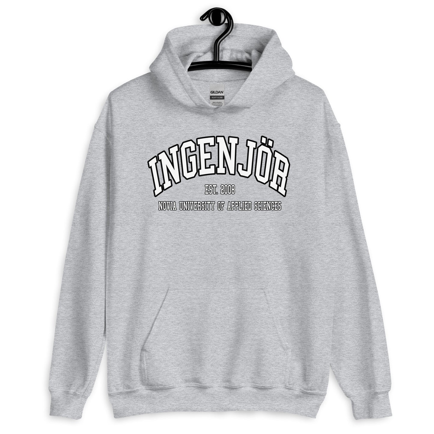 Ingenjör Hoodie Vitt Tryck