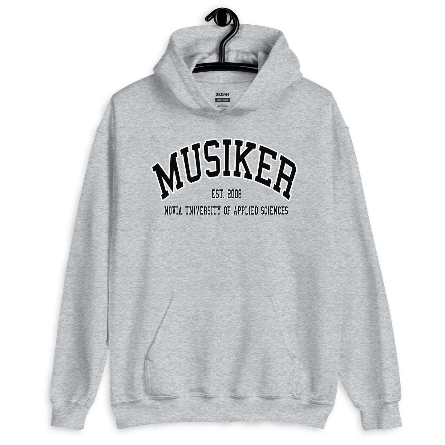 Musiker Hoodie Svart Tryck