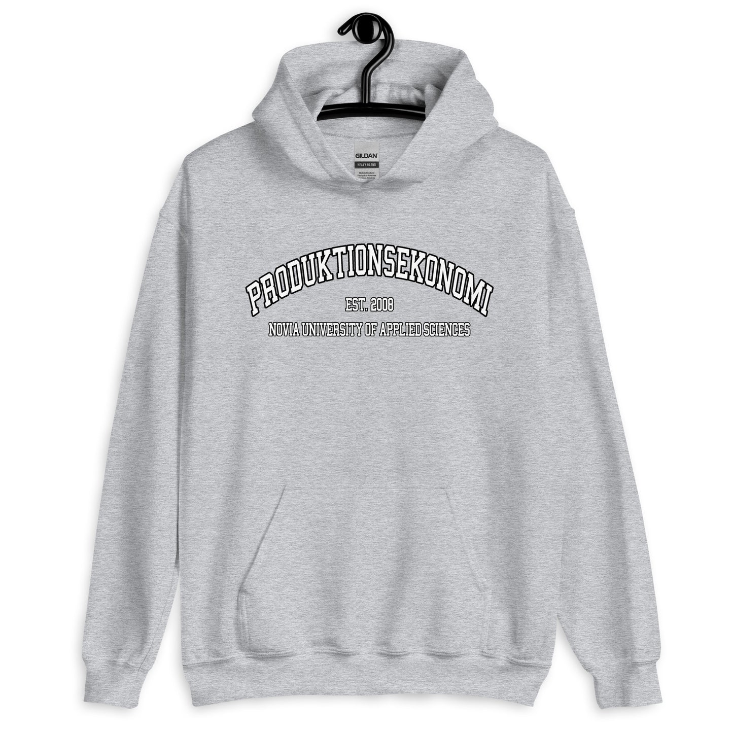 Produktionsekonomi Hoodie Vitt Tryck