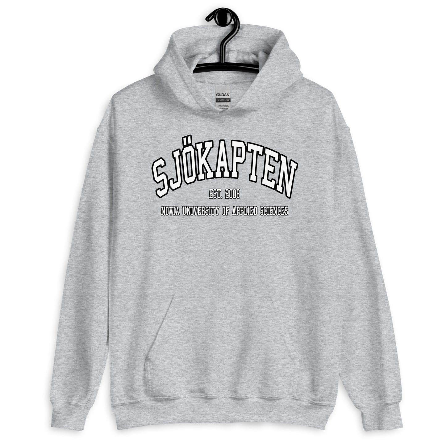 Sjökapten Hoodie Vitt Tryck