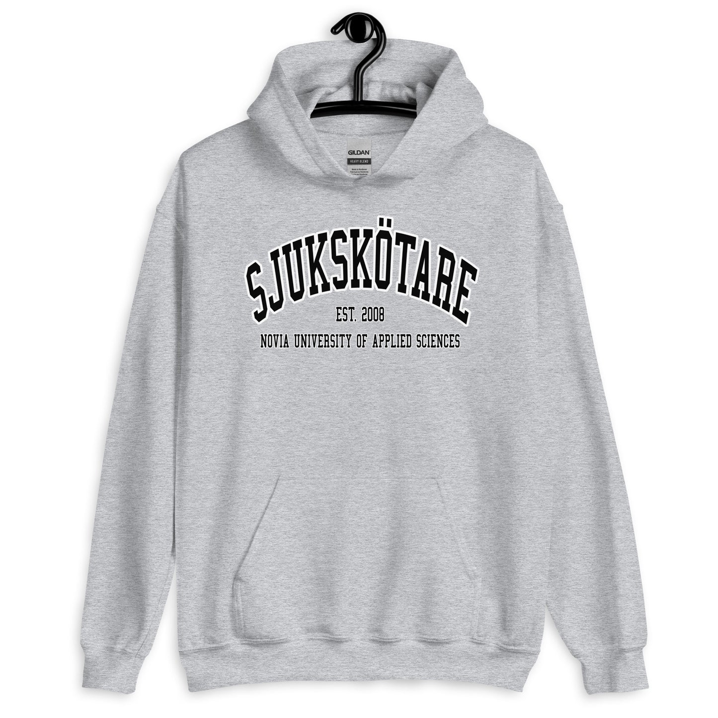 Sjukskötare Hoodie Svart Tryck