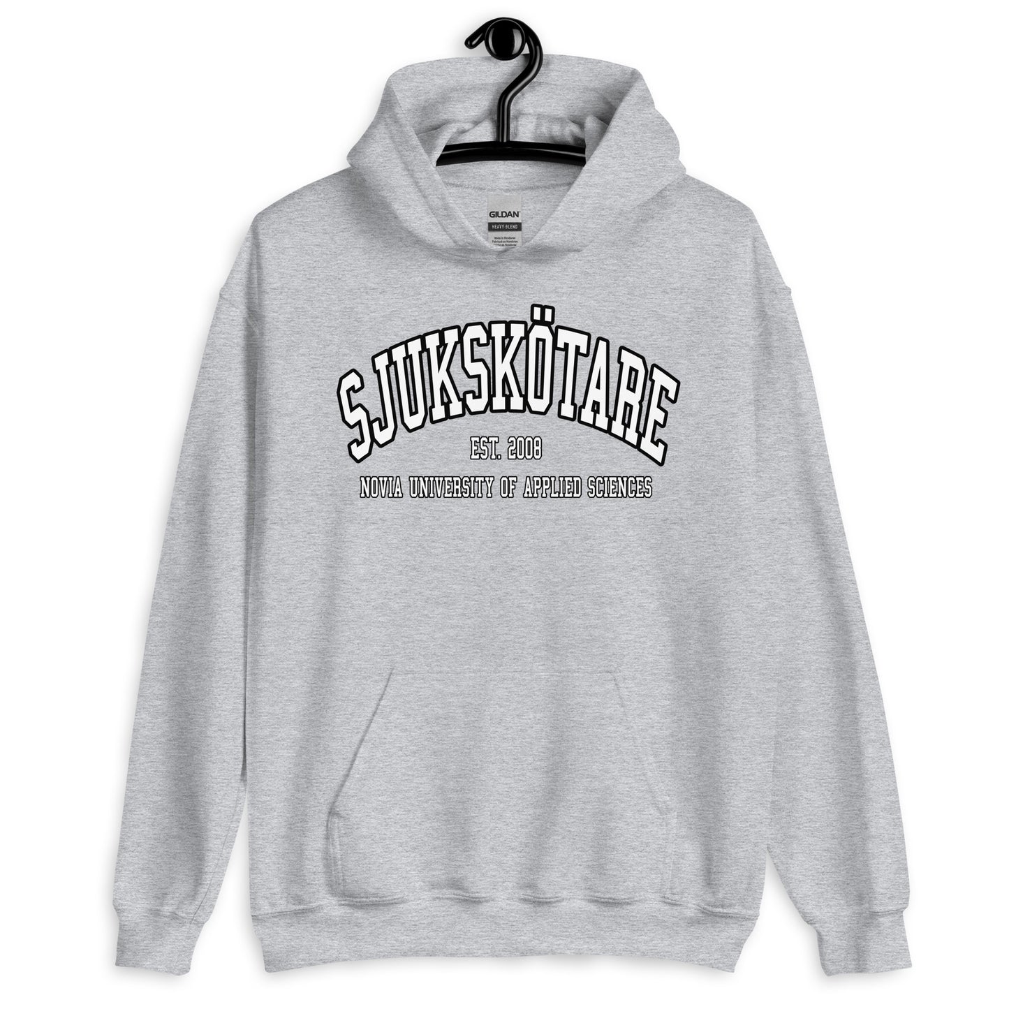 Sjukskötare Hoodie Vitt Tryck