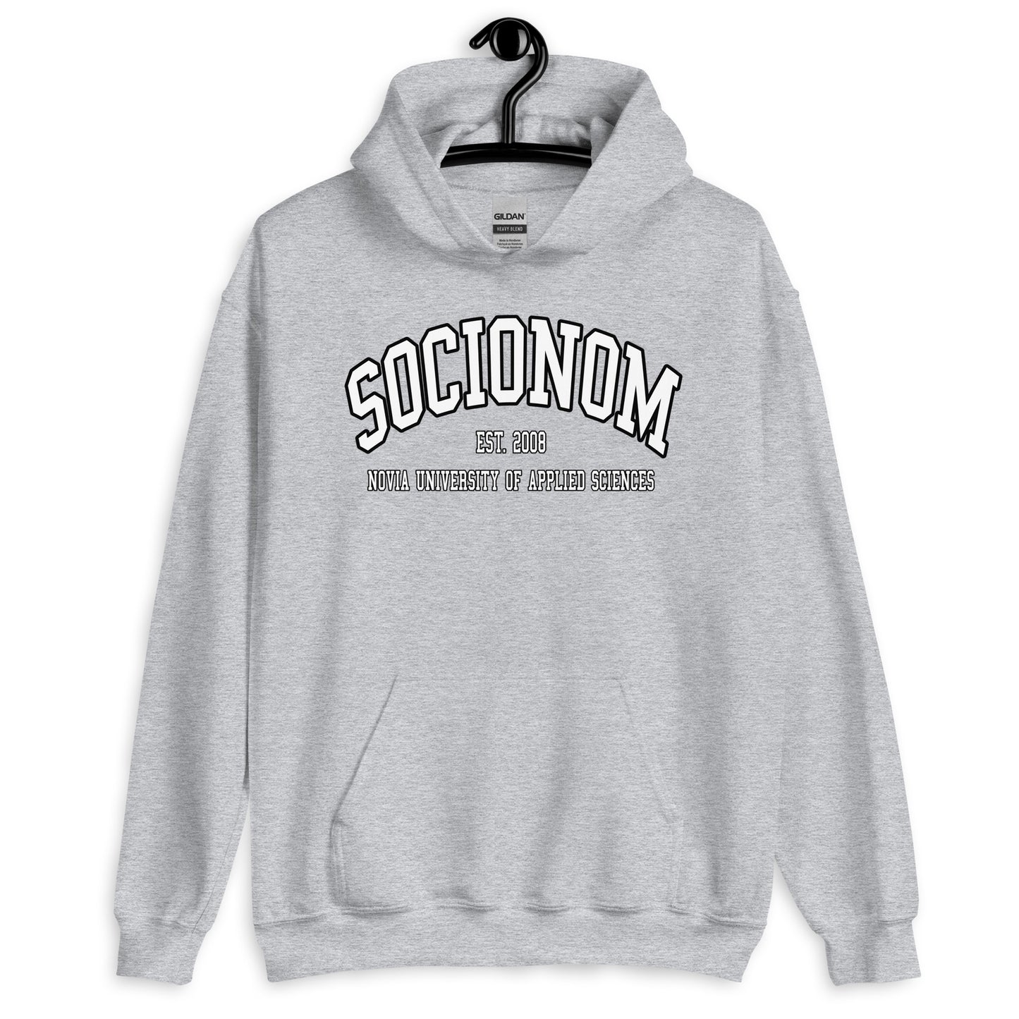 Socionom Hoodie Vitt Tryck