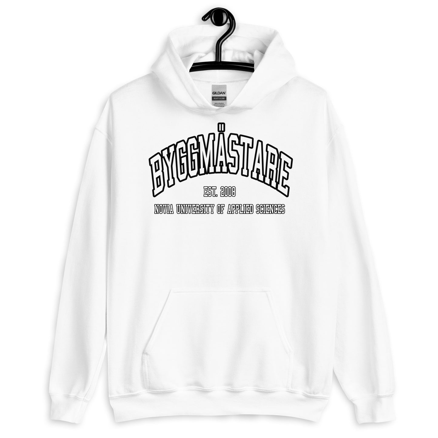 Byggmästare Hoodie Vitt Tryck