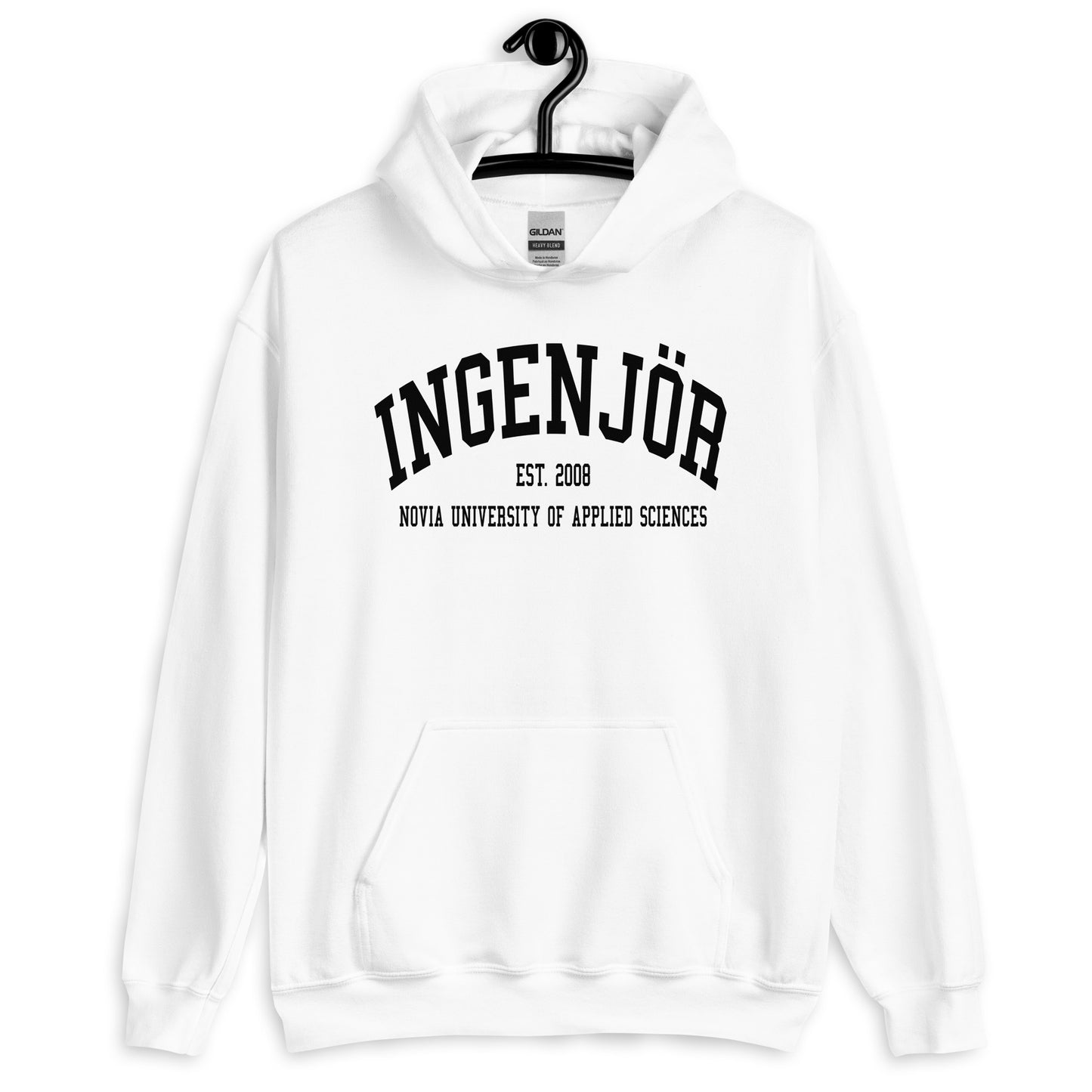 Ingenjör Hoodie Svart Tryck