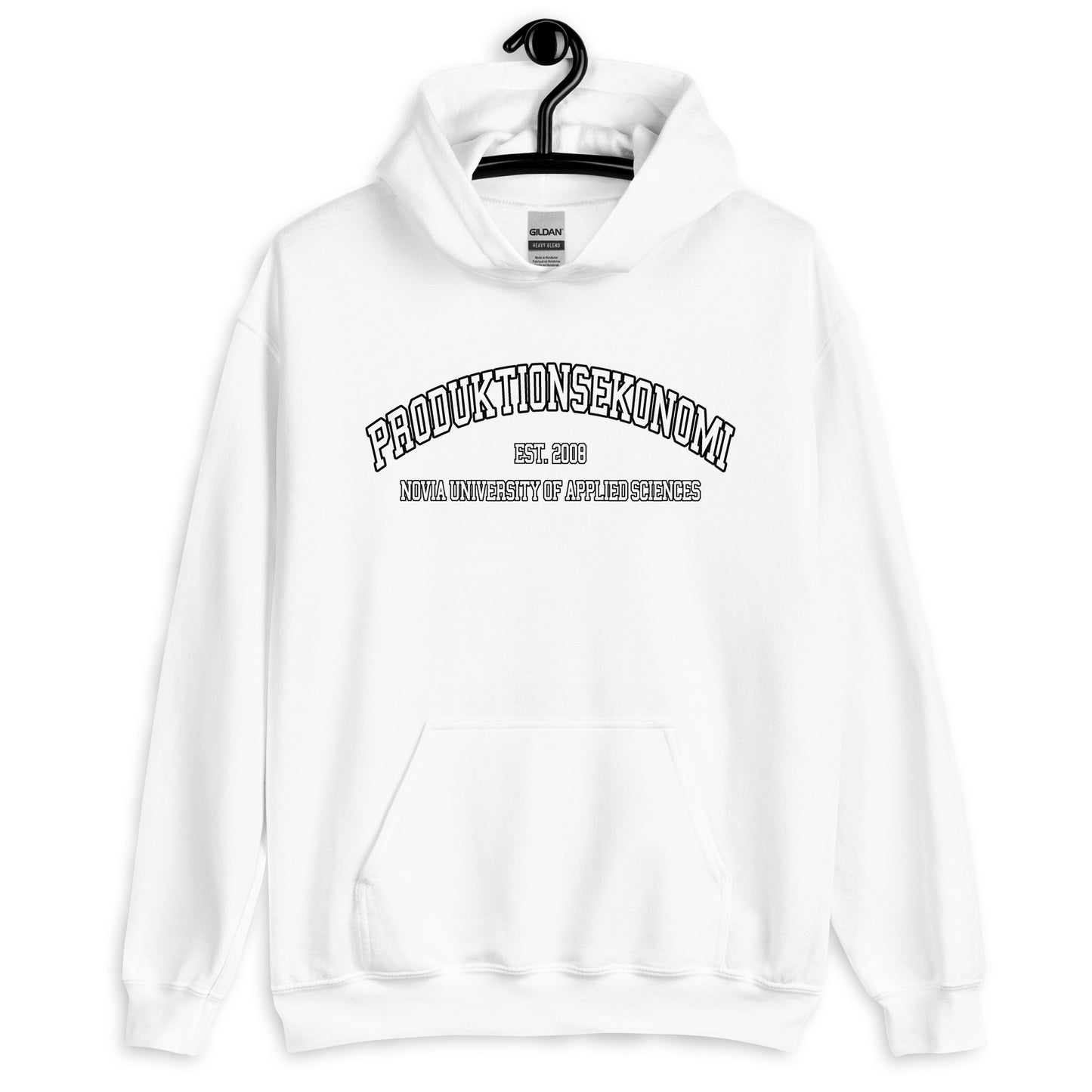 Produktionsekonomi Hoodie Vitt Tryck