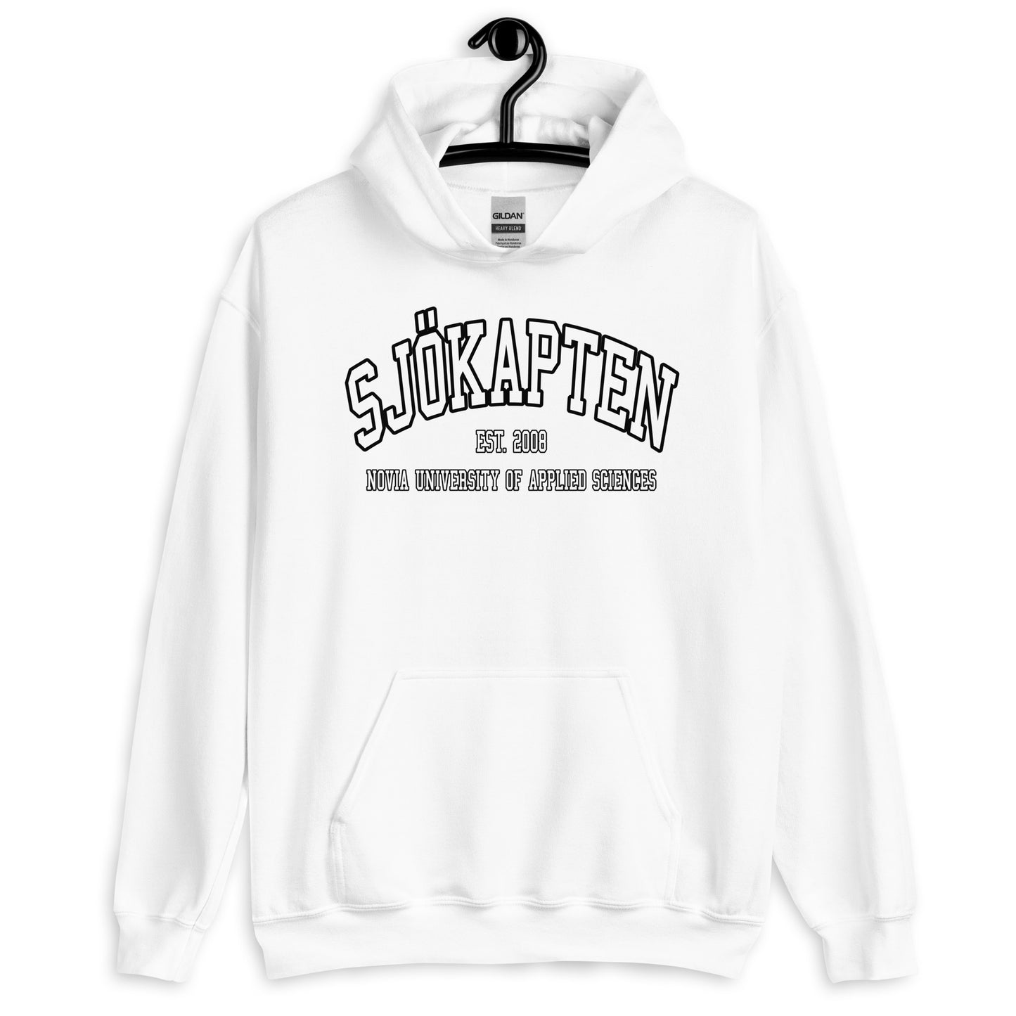 Sjökapten Hoodie Vitt Tryck