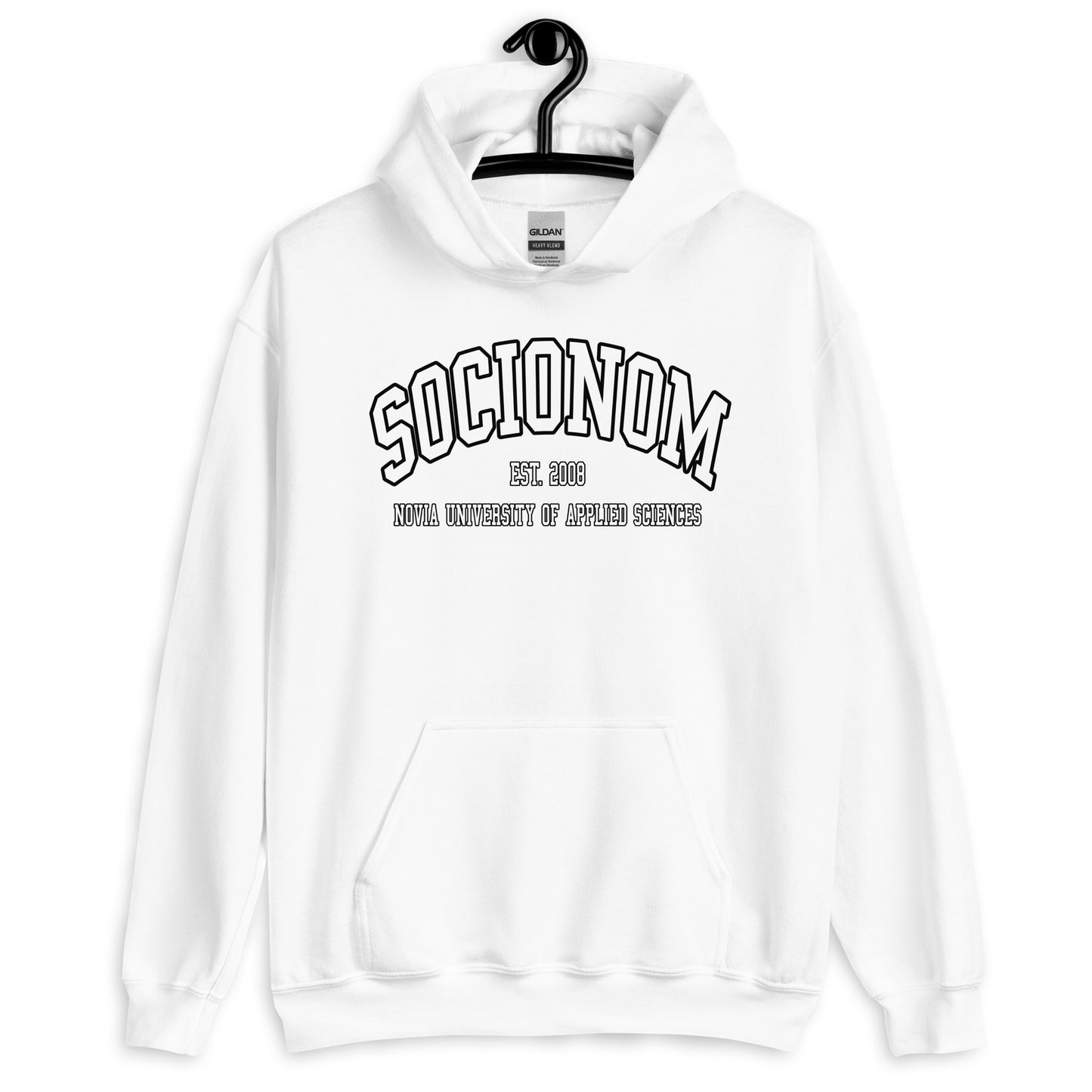 Socionom Hoodie Vitt Tryck