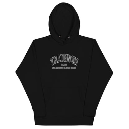 Broderad Tradenom Svart Tryck Premium Hoodie