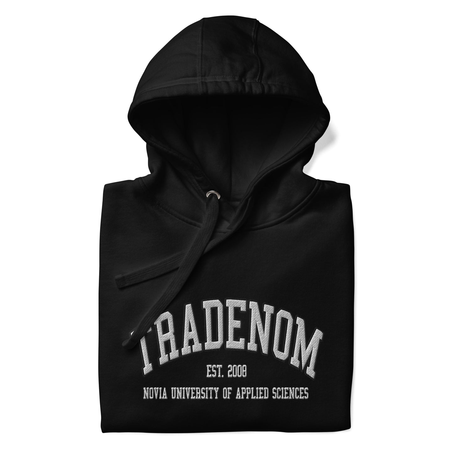 Broderad Tradenom Vitt Tryck Premium Hoodie