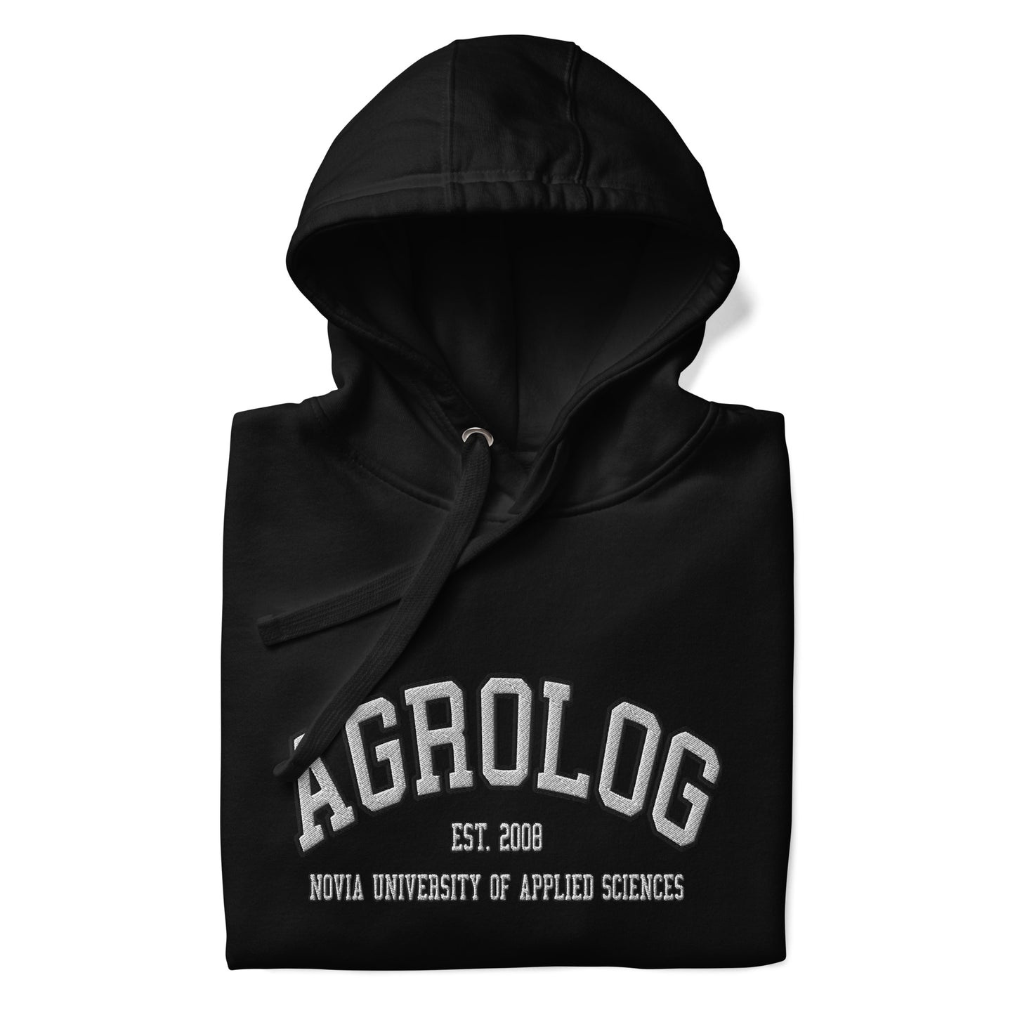 Broderad Agrolog Vitt Tryck Premium Hoodie