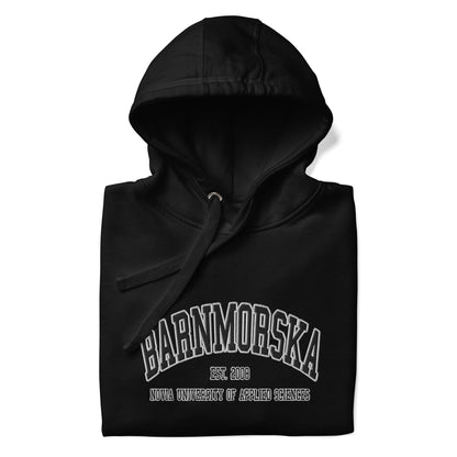 Broderad Barnmorska Svart Tryck Premium Hoodie