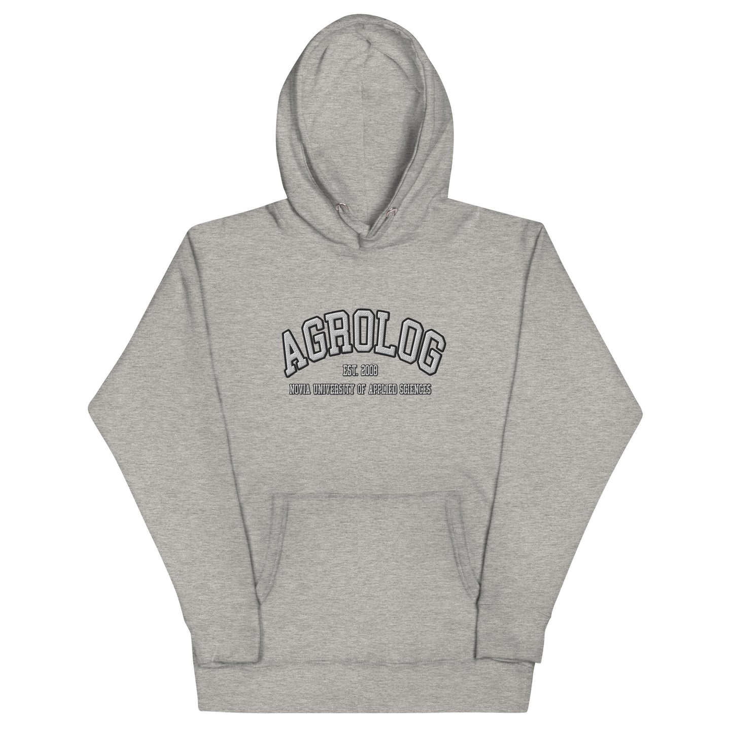 Broderad Agrolog Vitt Tryck Premium Hoodie