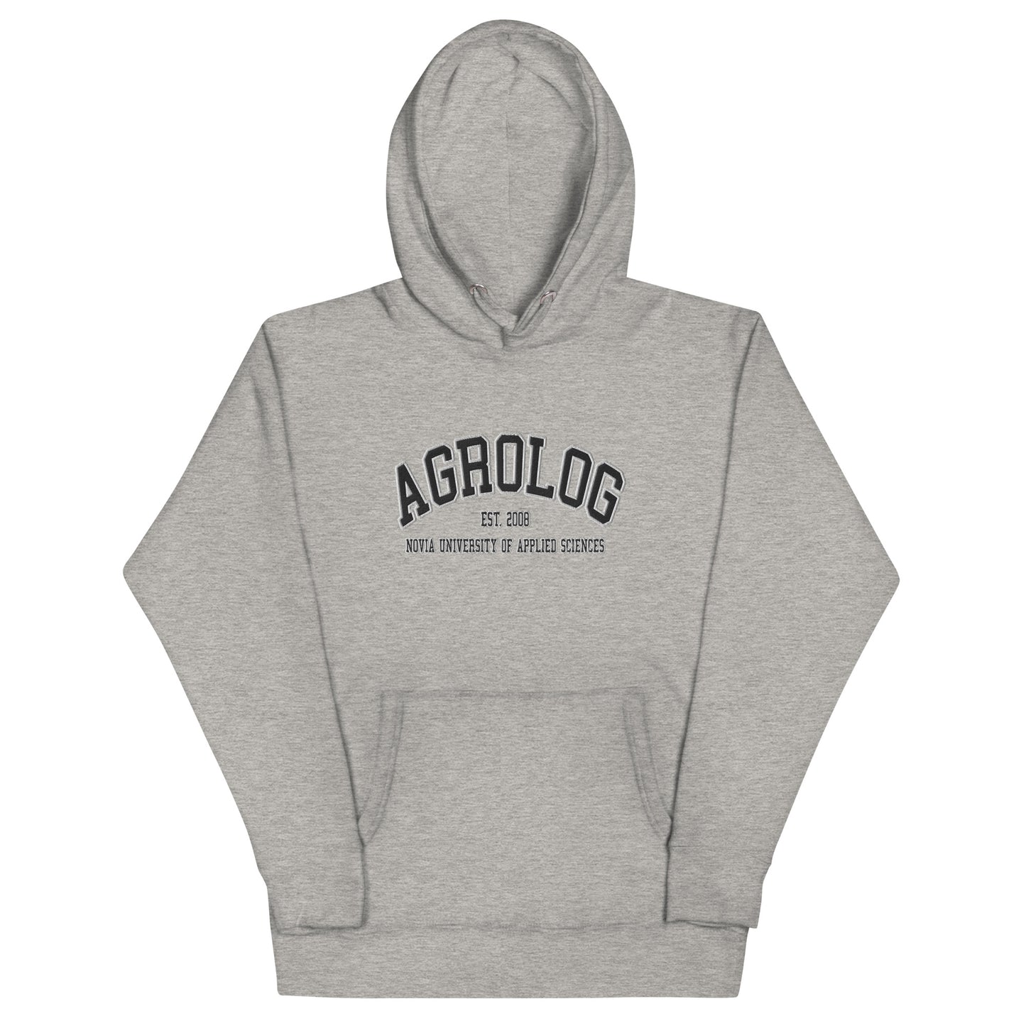 Broderad Agrolog Svart Tryck Premium Hoodie