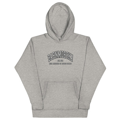 Broderad Barnmorska Vitt Tryck Premium Hoodie