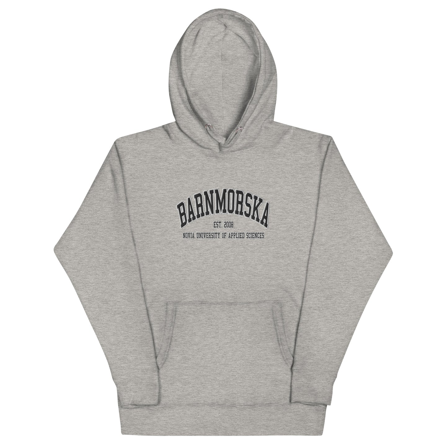 Broderad Barnmorska Svart Tryck Premium Hoodie