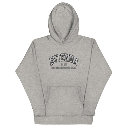 Broderad Estenom Vitt Tryck Premium Hoodie